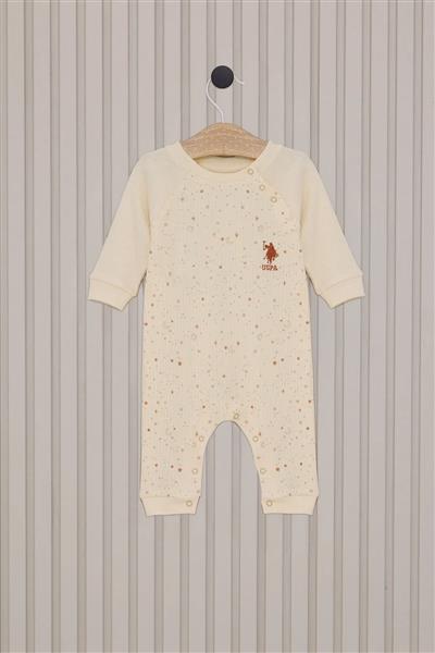 U.S.Polo Kız Bebek Uzun Kol Patiksiz Tulum Usb2111 Krem