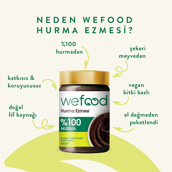 Wefood %100 Sade Hurma Ezmesi 400 Gr
