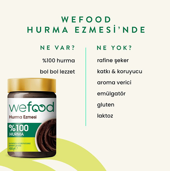 Wefood %100 Sade Hurma Ezmesi 400 Gr