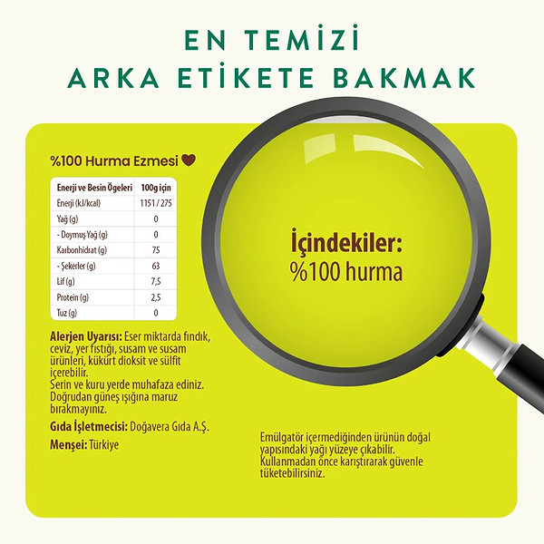 Wefood %100 Sade Hurma Ezmesi 400 Gr