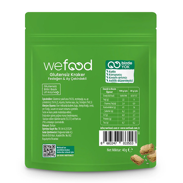 Wefood Fesleğenli Ayçekirdekli Kraker 40 Gr