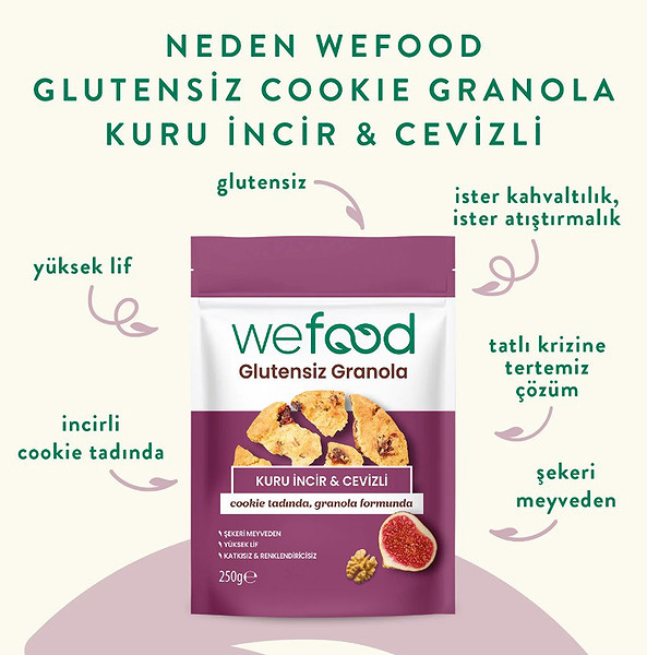 Wefood Glutensiz Granola Kuru İncir Ve Cevizli 250 Gr