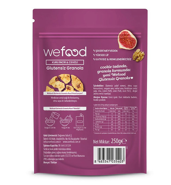 Wefood Glutensiz Granola Kuru İncir Ve Cevizli 250 Gr