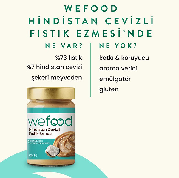 Wefood Hindistan Cevizli Fıstık Ezmesi 300 Gr