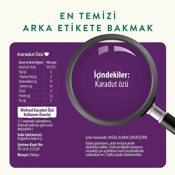 Wefood Karadut Özü 335 Gr