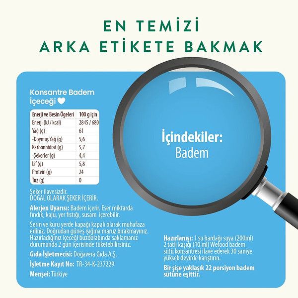 Wefood Organik Badem Sütü Konsantresi 240 Gr