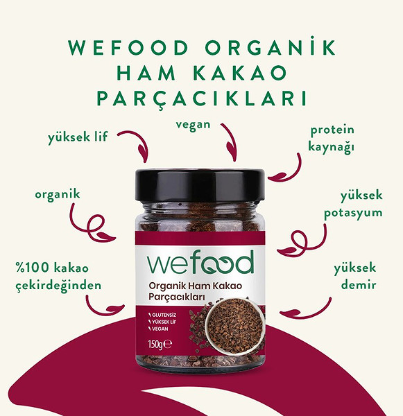 Wefood Organik Ham Kakao Parçacıkları 150 Gr