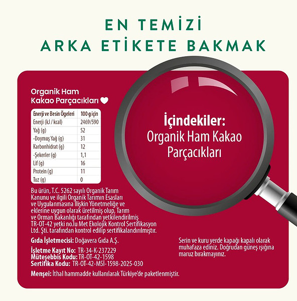 Wefood Organik Ham Kakao Parçacıkları 150 Gr