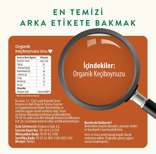 Wefood Organik Keçiboynuzu Unu 320 Gr
