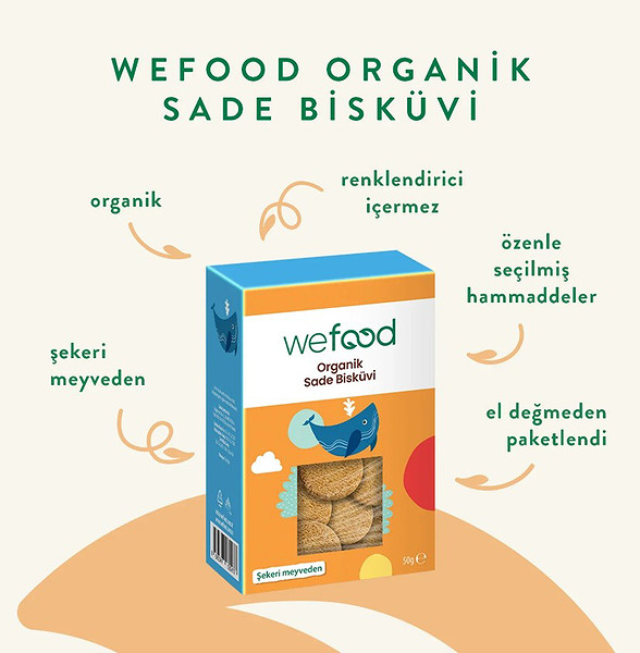 Wefood Organik Kids Sade Bisküvi 50 Gr