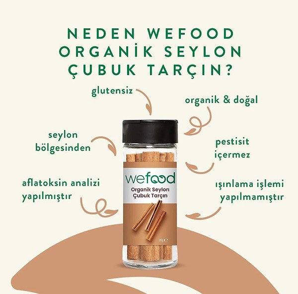 Wefood Organik Seylon Tarçın Çubuk 20 Gr