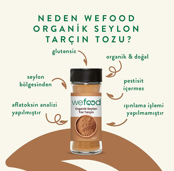 Wefood Organik Seylon Tarçın Tozu 45 Gr