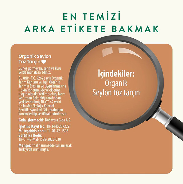 Wefood Organik Seylon Tarçın Tozu 45 Gr