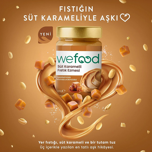 Wefood Süt Karamelli Fıstık Ezmesi 300 Gr