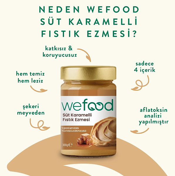 Wefood Süt Karamelli Fıstık Ezmesi 300 Gr