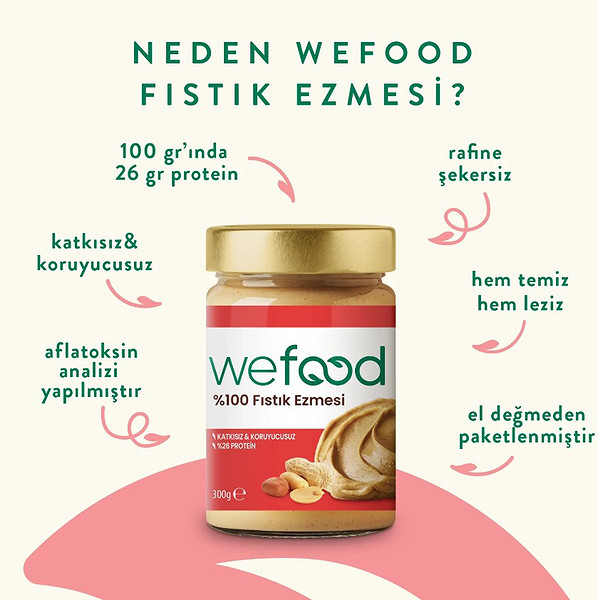 Wefood Yer Fıstığı Ezmesi %100 Sade 300 Gr