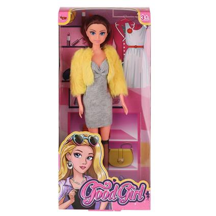 WG-115519-20 Kürk Ceketli Elbiseli Bebek 29 Cm  -Vardem Oyuncak