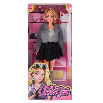 WG-115519-20 Kürk Ceketli Elbiseli Bebek 29 Cm  -Vardem Oyuncak