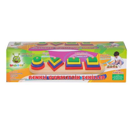 KR006 Woodoy Renkli Geometrik Şekiller -Karsan  Oyuncak