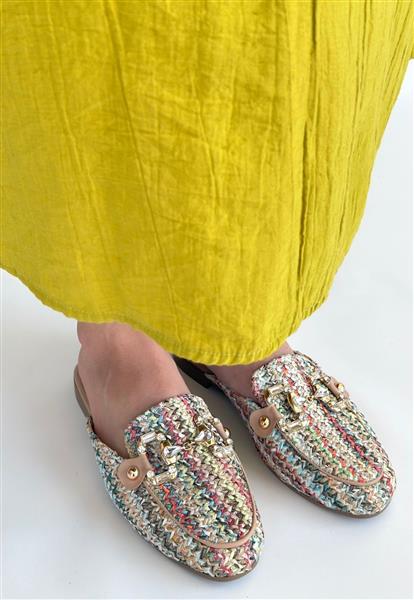 Yenda Renkli Dokumalı Terlik