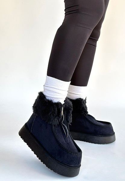 Zinya Siyah Süet Bot