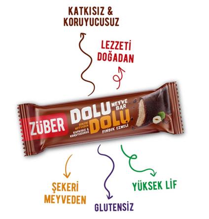 Züber Dolu Dolu Fındık Ezme Meyve Bar 30 Gr