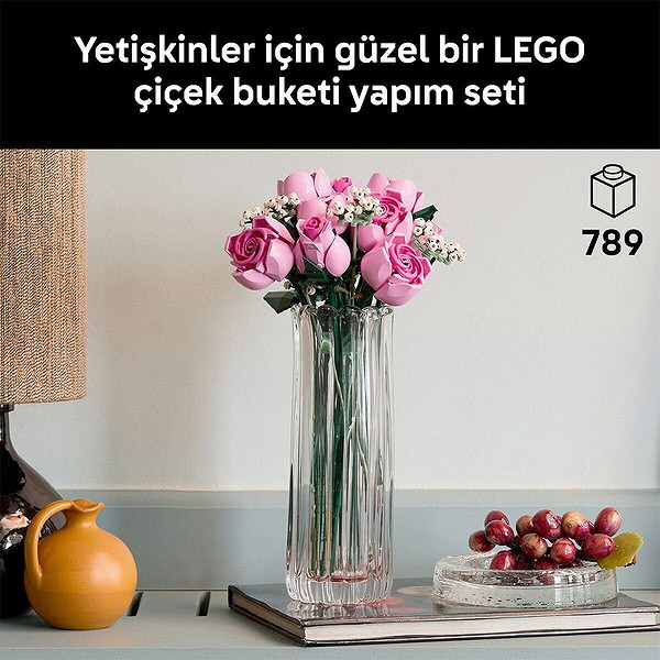 10374 Lego İconic Botanicals Pembe Gül Buketleri 789 Parça +18 Yaş