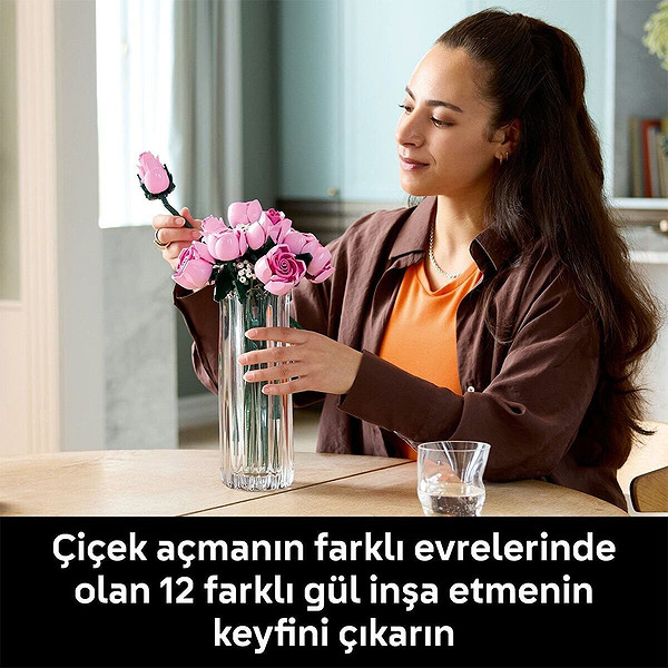 10374 Lego İconic Botanicals Pembe Gül Buketleri 789 Parça +18 Yaş