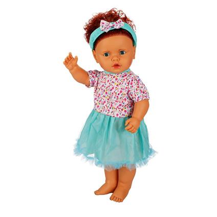 1060011 Lila Sesli Saçlı Et Bebek 60 Cm