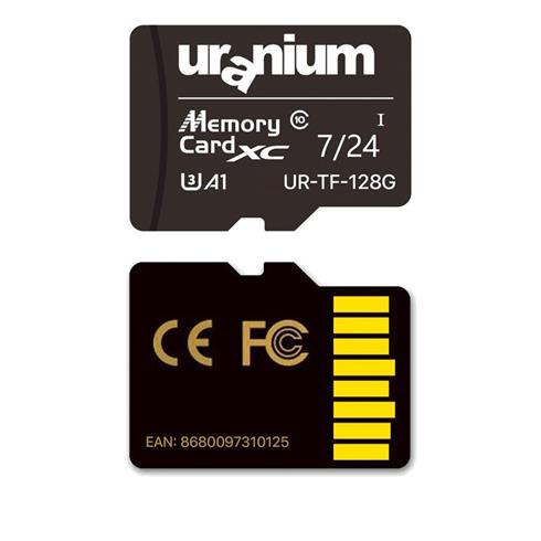 128GB Uranıum UR-TF-128G Mıcro SD Card U3 7/24 Surveıllance 100/50Mbs Industrıal Hafıza Kartı (3 Yıl Garanti)