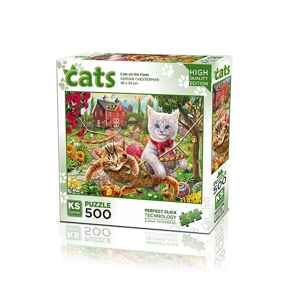 20043 Kediler Çiftlikte 500 Parça Puzzle -KS Puzzle