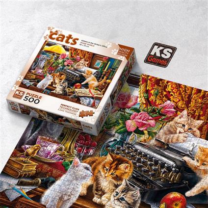 20052 Kittens İn The Writer’S Office 500 Parça Puzzle