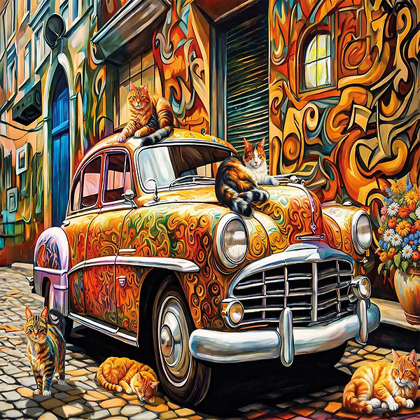 20073 Puzzle 500 Cats Of The Car
