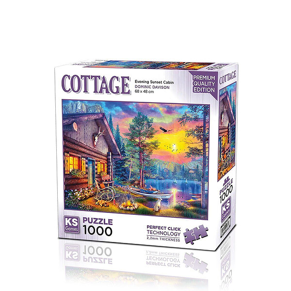 20818 Puzzle 1000 Evening Sunset Cabin