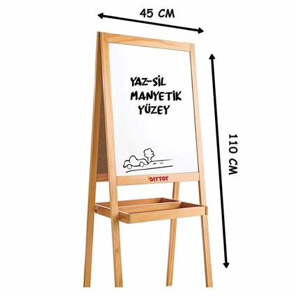 2195 Ayaklı Çift Taraflı Manyetik Ahşap Yazı Tahtası