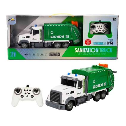 5091 Sun-Rst-RC Kamyon 1 12 Çöp FF Ses Işık 3 7V Usb 2 4Ghz