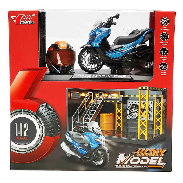 5834 Sun-Myg-Motosiklet 1 14 Bmw Off-Road Kasklı Figür PB 3R Ses Işık