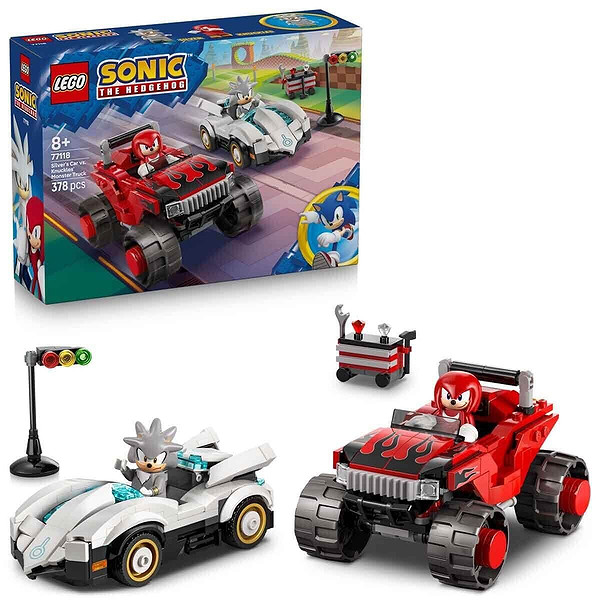 77118 Lego Sonic Silverın Arabası, Knucklesın Canavar Kamyonuna Karşı 378 Parça