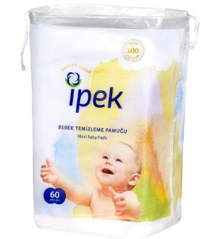 İpek Bebek Temizleme Pamuğu 60'Lı