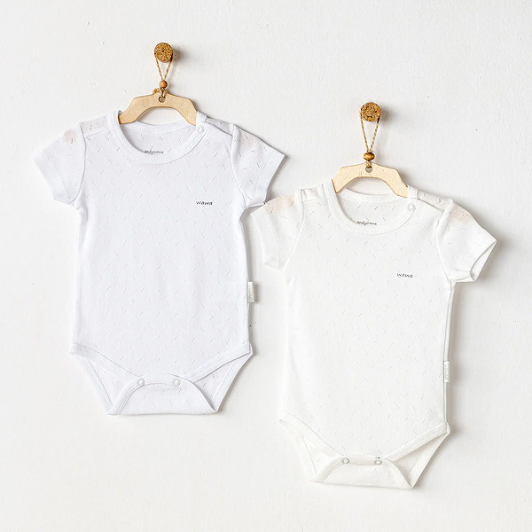 Andywawa AC25554 Sleeve Jacquard 2'Li Basic Body Ecru White