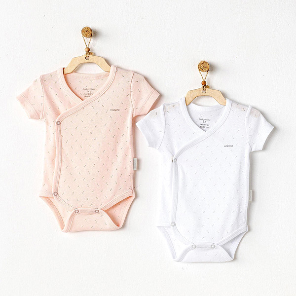 Andywawa AC25555 Jacquard Basic 2'Li Zıbın Body Pink White