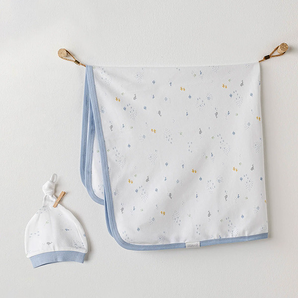 Andywawa AC25606 My Happy Place Battaniye Şapka Takım White