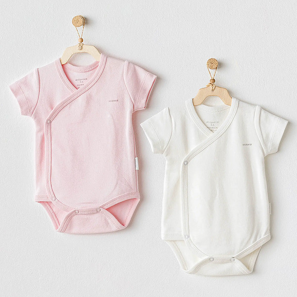 Andywawa AC25643 Cuddly Bunny Bear 2'Li Zıbın Body Ekru Pembe