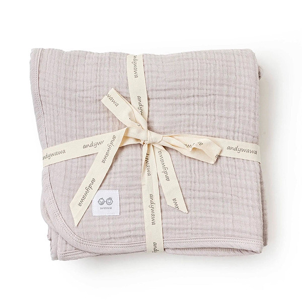 Andywawa AC25870 Müslin Home Bebek Battaniye 105*120 Beige