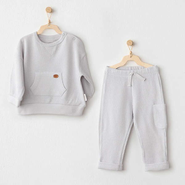 Andywawa AC26014 Mummy S Snuggle Saurus 2'Li Takım Grey
