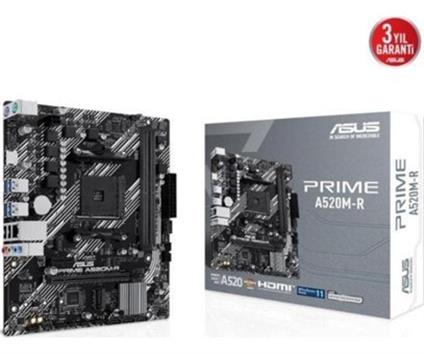Asus Prıme A520M-R Ddr4 5100Mhz 1Xhdmı 1XM.2 Usb2.0 Matx AM4 (Amd AM4 5000/4000 /3000 Serisi İle Uyumlu)