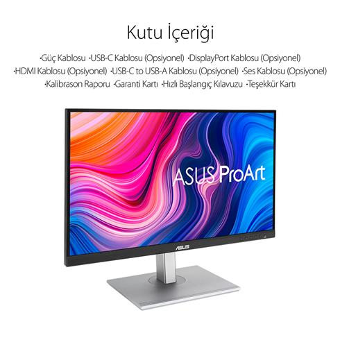 27 Asus Proart PA279CV Ips 5MS 60Mhz 2Xhdmı 1Xdp Type-C Uhd 3840X2160 Hoparlör Çerçevesiz Yükseklik Ayarı Pıvot Vesa