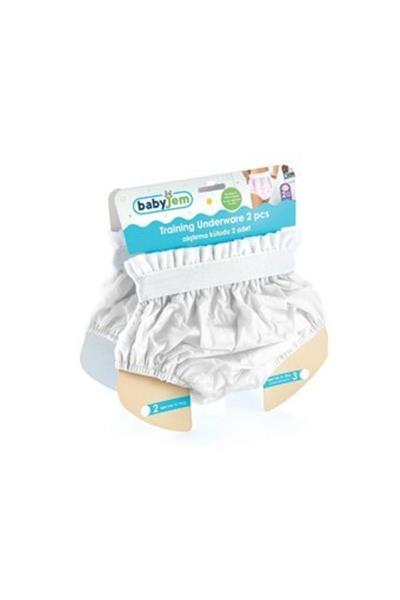 Babyjem 10 - 15 Kg 2'Li Sızdırmaz Yıkanabilir Beyaz Alıştırma Külodu