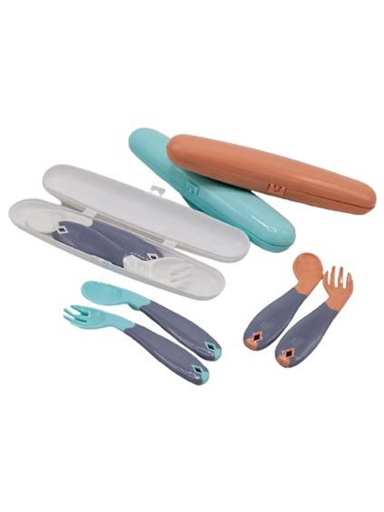 Babyjem Açılı Mama Kaşık Çatal Takımı 703 Gri