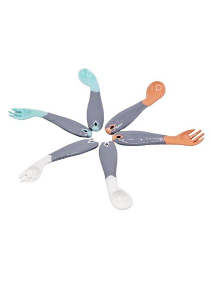 Babyjem Açılı Mama Kaşık Çatal Takımı 703 Gri